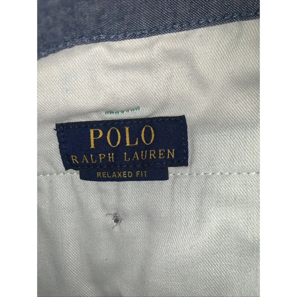 Polo Ralph‎ Lauren Shorts 36 Relaxed Fit Mint Green Cotton Twill Pony Logo